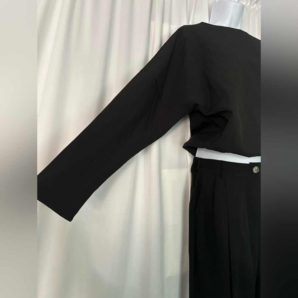 RIVIR Black Two-Piece Blouse & Trouser Set (1177) - Picture 5 of 15